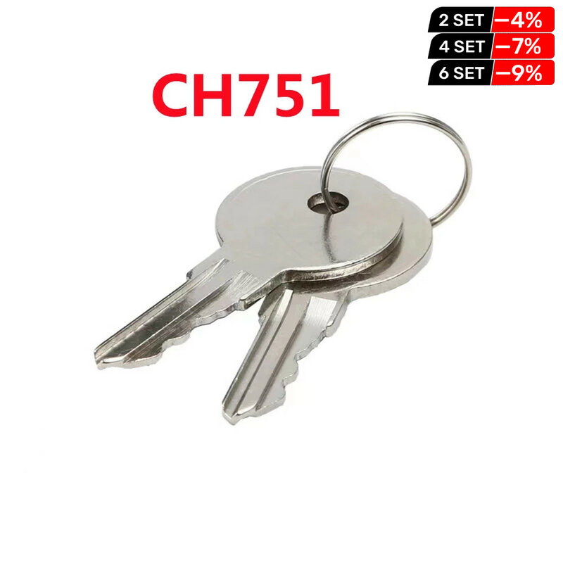 Keychannel 2PCS CH751 Copper Key Universal Keys 751CH Key for Elevator Lock Control Cabinet Room Car T-Handles RV Storage Doors