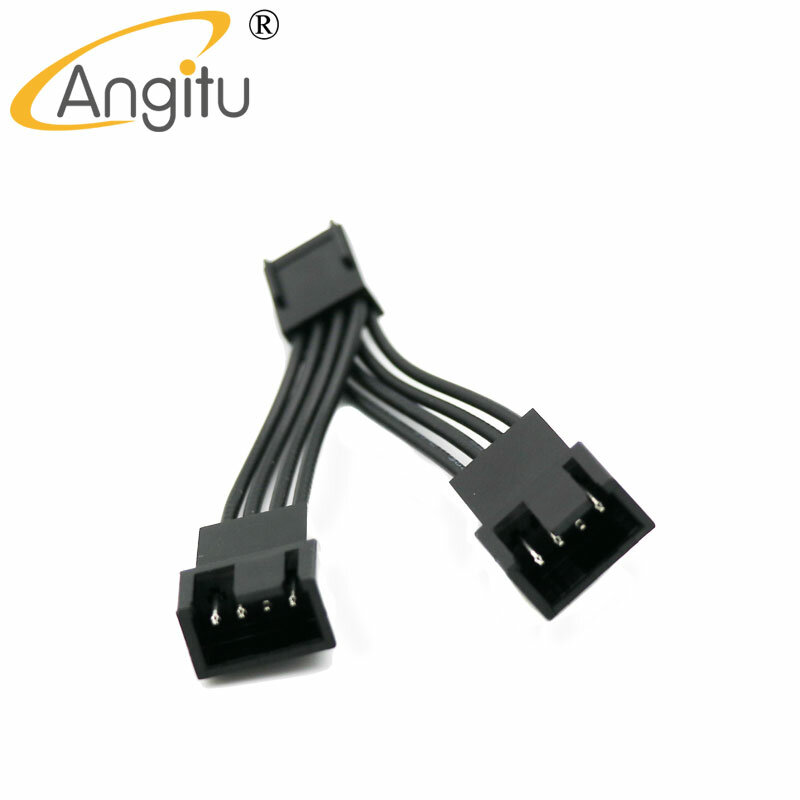 Angitu Moederbord 4pin/ 3pin Pwm Splitter Power Cable 1007 22awg Fan Y Man-vrouw Adapter Kabel