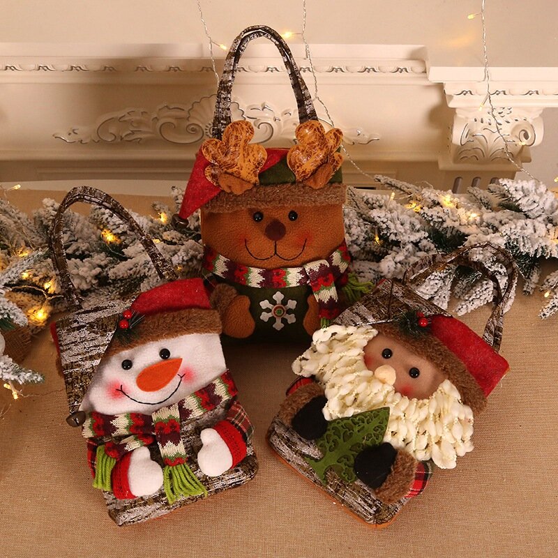 عيد الميلاد حمل أكياس هدية أكياس ، لوازم زينة عيد الميلاد ، كيس الحلوى ، ديكور