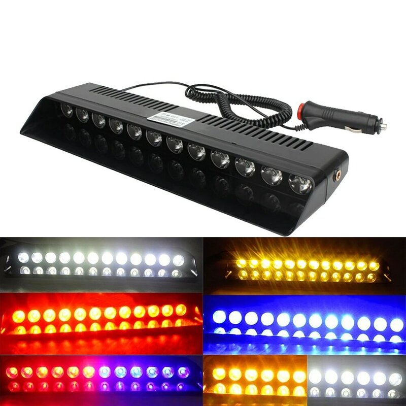 Luz estroboscópica LED de emergencia para coche, lámpara de advertencia de 12LED para camión, color rojo, azul, ámbar y blanco