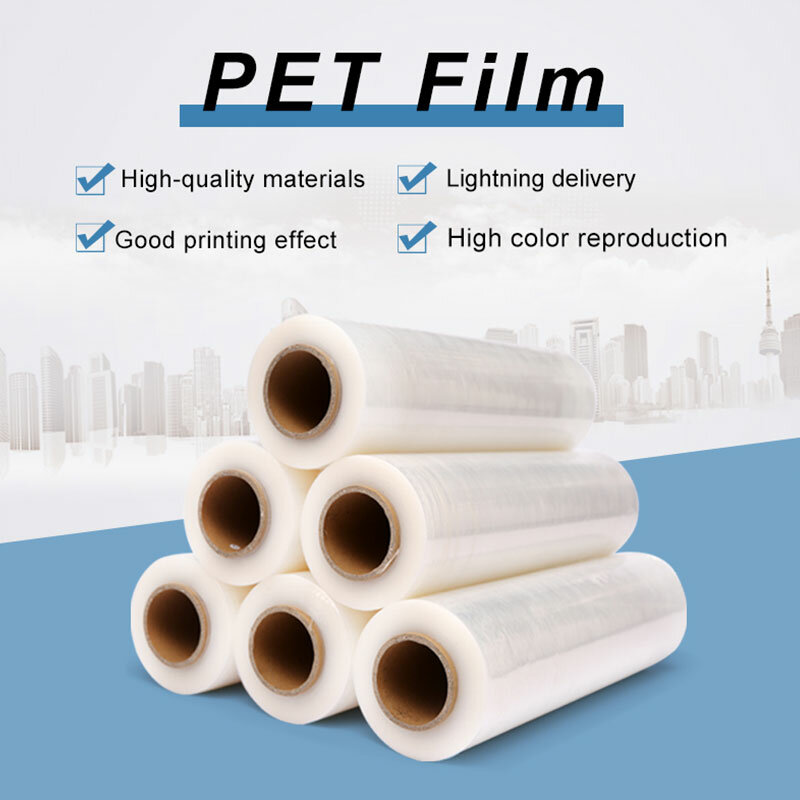 DTF PET Film Roll para T-shirt, design DIY, transferência de calor, único lado, lustroso, peeling frio, filme de impressão, 30, 33cm x 30m