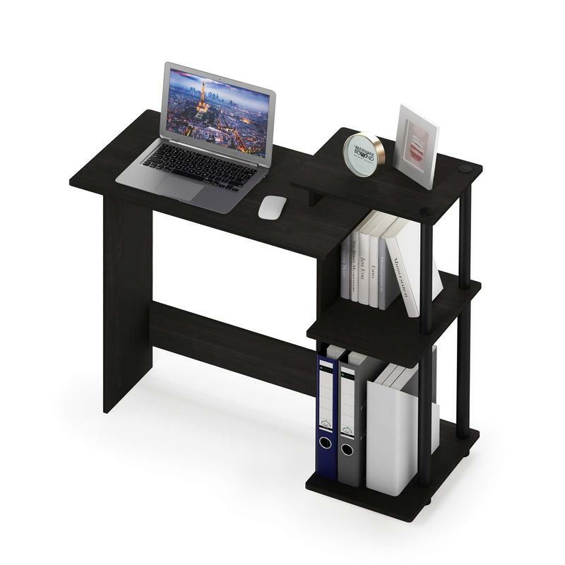 Furinno โต๊ะคอมพิวเตอร์โน้ตบุ๊กแล็ปท็อปบ้านที่มีประสิทธิภาพ, เอสเพรสโซ่/ดำ, เฟอร์นิเจอร์ราคาถูก