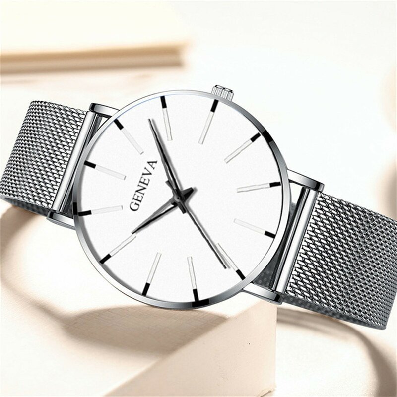 2022 minimalista moda uomo Ultra sottile orologi semplici uomini d'affari cintura in maglia di acciaio inossidabile orologio al quarzo Relogio Masculino