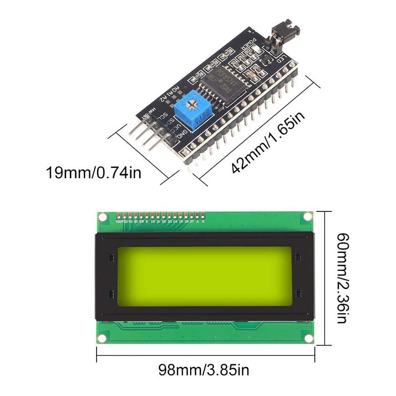 1PCS LCD2004 + I2C 2004 20X4หน้าจอสีฟ้า HD44780 LCD/IIC/I2C Serial สายเชื่อมต่อโมดูลสำหรับ Arduino
