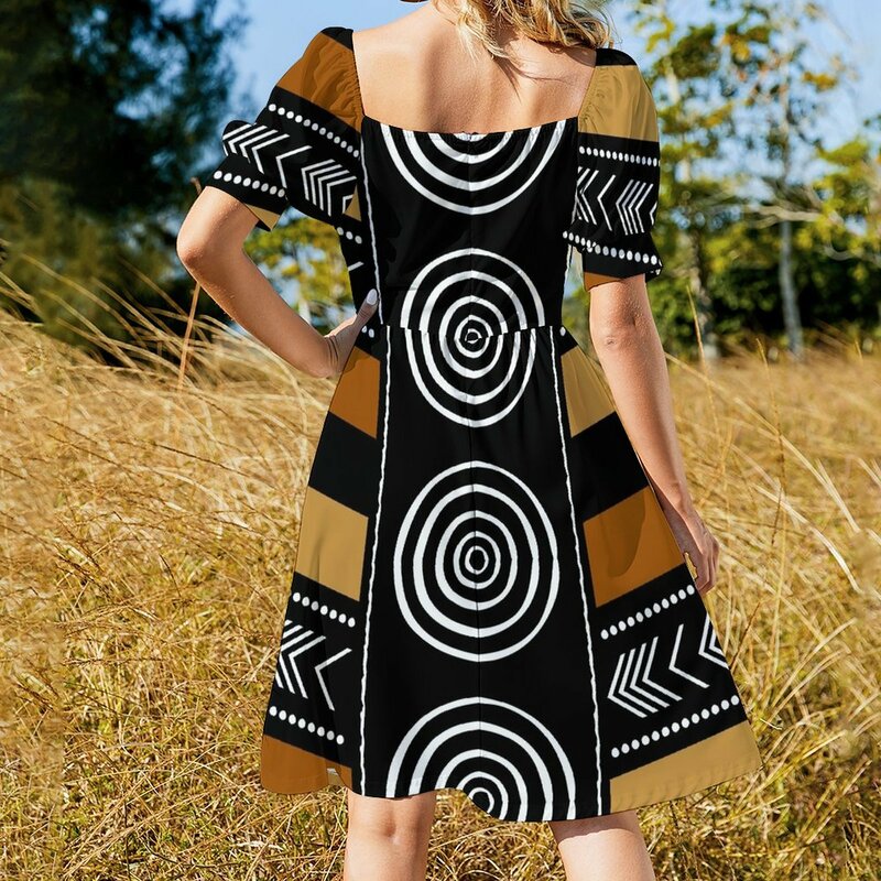 الأفريقية الطين القماش الفني بلا أكمام فستان للنساء ، فساتين للحفلات الراقصة ، الوافدين الجدد ، 2023