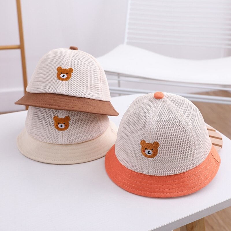 قبعة ربيعية للرضع بحافة واسعة، قبعة صياد للأطفال، قبعة شبكية قابلة للتنفس