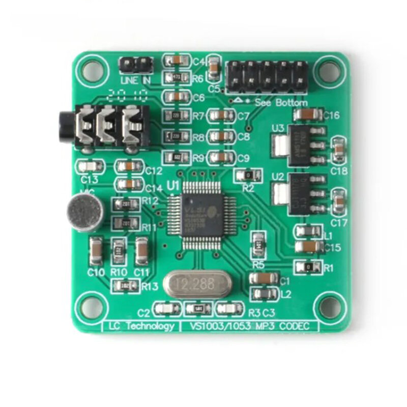 Vs1053 AudioMP3 Player Módulo Development Board, gravação a bordo, SPI, OGG Codificação, Filtro de sinal, DC 5V