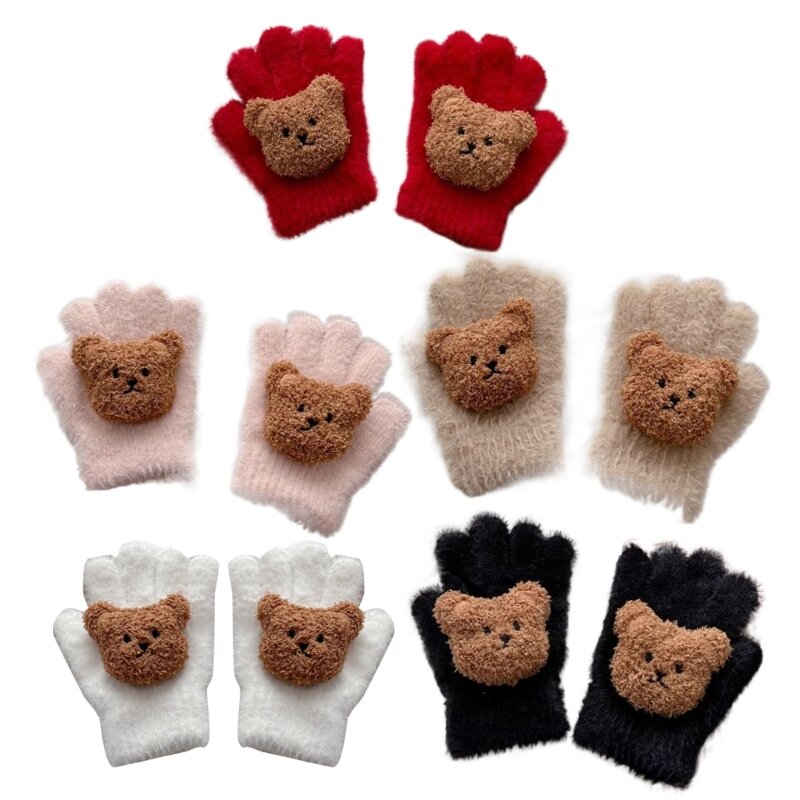 Comfortabele winterhandschoenen voor baby's, wanten, fijngebreide handschoenen voor jongens en meisjes QX2D