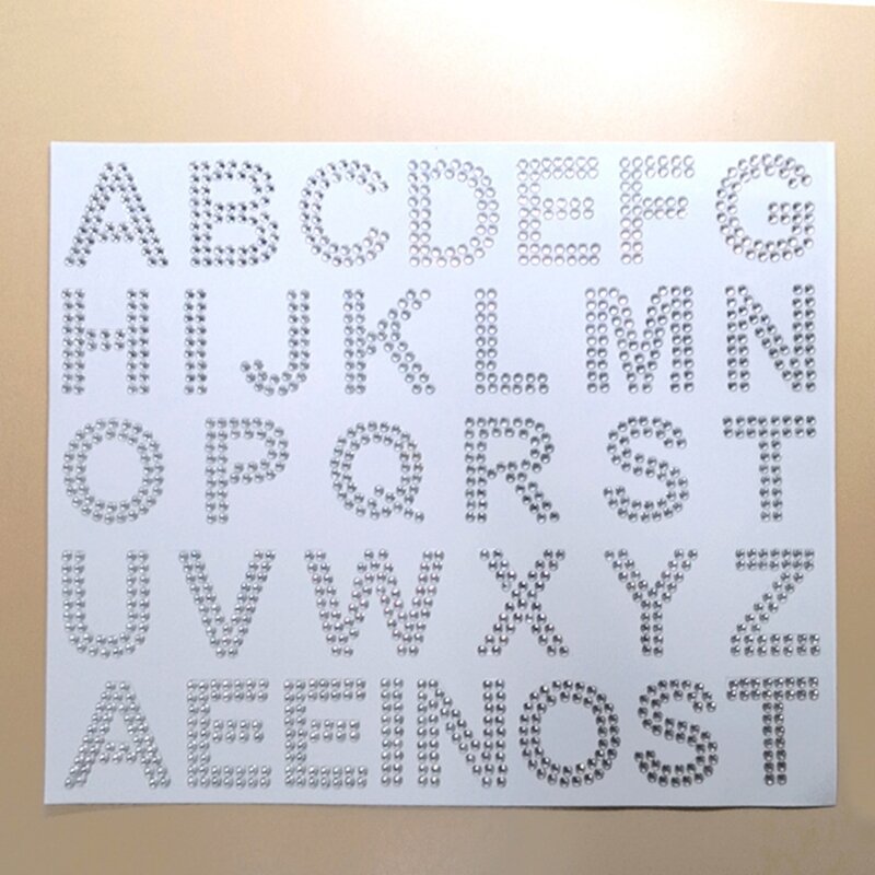 Letras del alfabeto brillantes transparentes, piedras preciosas diamante, pegatina para álbum recortes artesanal 3D, barra