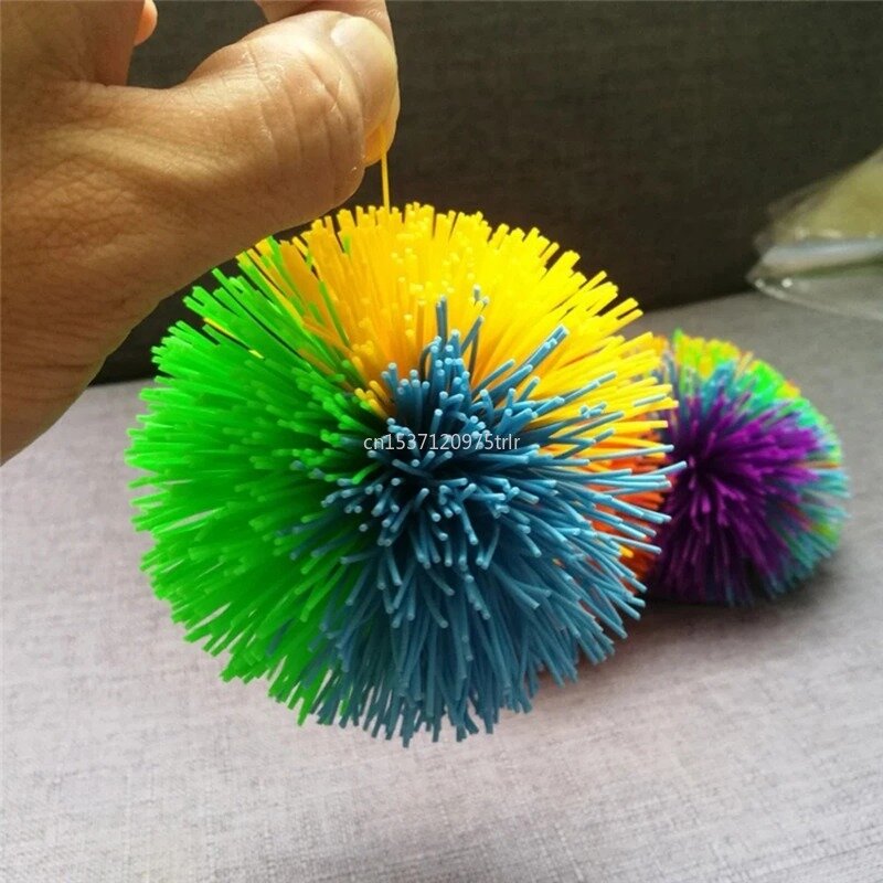 6cm/9cm Stress Relief Colorful Bouncy Stress Balls Rainbow Fidget Sensory Ball Monkey Stringy Balls Baby Stretchy Ball