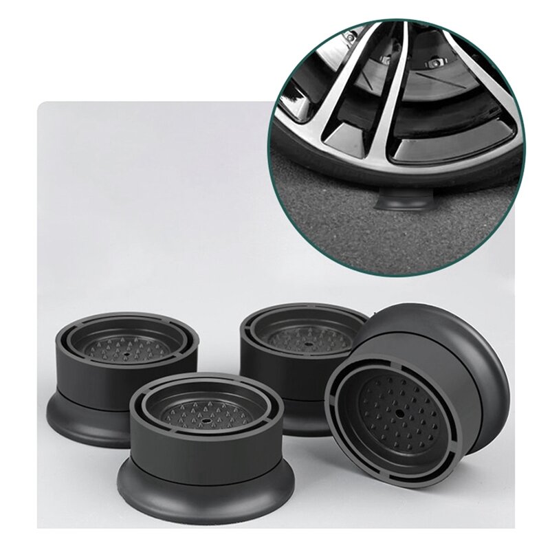4 PCS Washing Machine Base Foot Pads Black Rubber Non Skid Thick Silent Shockproof For Home Dryer Machine