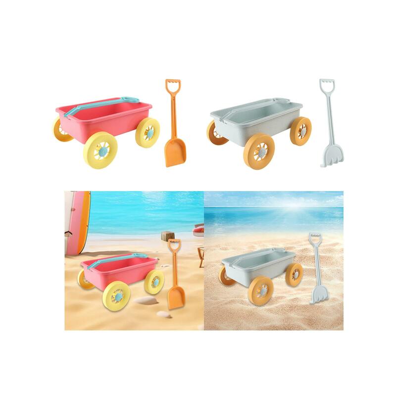 Brinquedo do vagão das crianças, brinquedo do carro, trole interno e exterior portátil da areia para jardinagem, verão