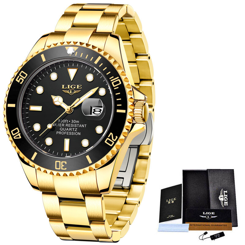 LIGE-패션 다이버 시계, 최고 브랜드 럭셔리 여성 시계, 크리에이티브 스틸 여성 팔찌 시계, 여성 시계, 여성 시계