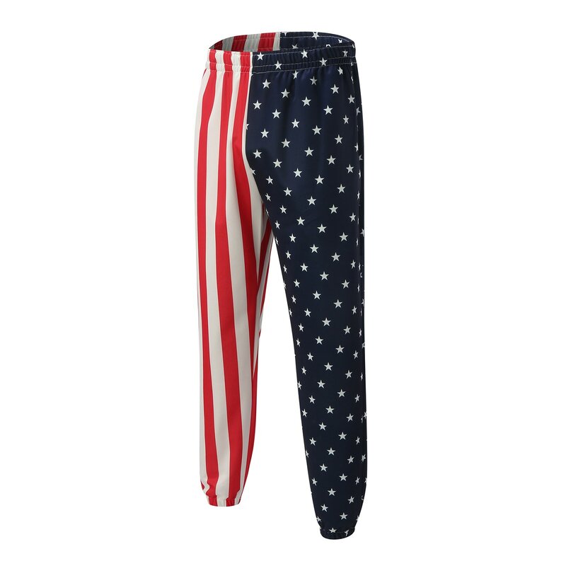 Festa dell'indipendenza maschile bandiera nazionale USA pantaloni stampati in 3D pantaloni larghi da uomo Casual pantaloni sportivi da spiaggia alla moda maschili Uniisex Boy