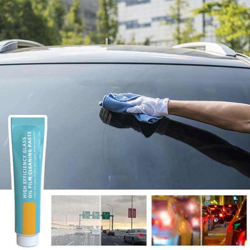 Car Glass Oil Film Cleaner, Auto Glass Cleaner Cream, Limpador de pára-brisa, Removedor de pasta para manchas de água, pára-brisa, 20g