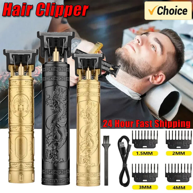 2024 New Vintage T9 Hair Cutting Machine Men's Electric Shaver Rechargeable Hair Trimmer Beard Clipper Barber Hair Cut Hot Sale