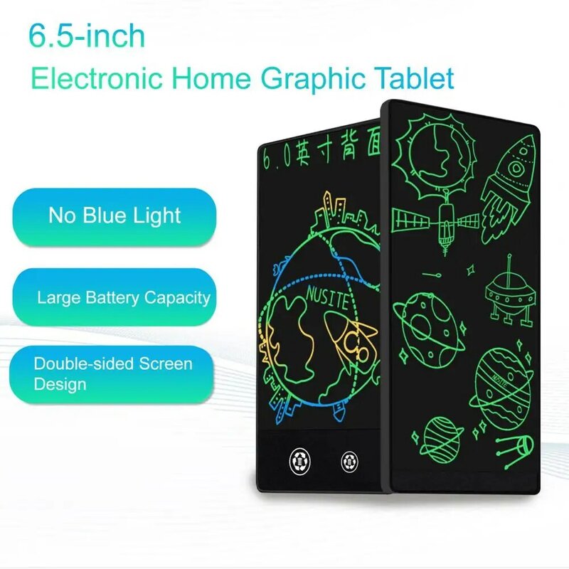Placa de escrita conveniente nenhuma luz azul fluente crianças placa de desenho eletrônico para casa