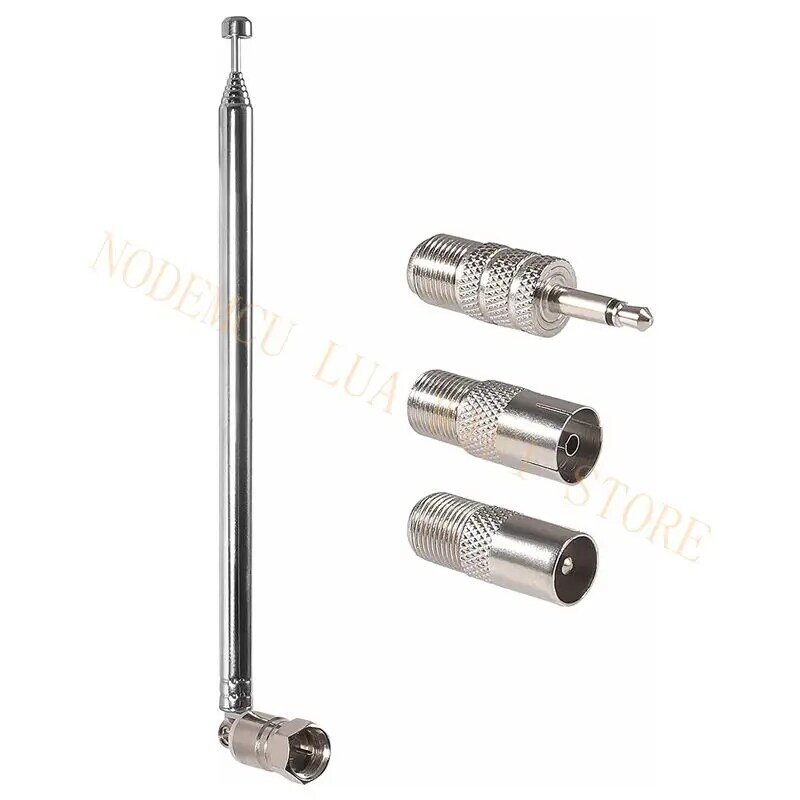 New Indoor FM Telescopic Antenna 75 Ohm FM Antenna F-Type Male Plug with Connector for TV AM FM Radio Stereo Receiver Bose Wave