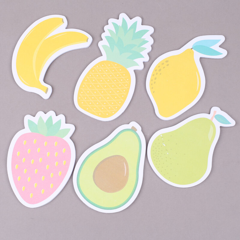 30 fogli adesivi frutta Sticky Notes Kawaii carino 3D fragola Avocado Banana limone ananas Memo pad Post notepad cancelleria