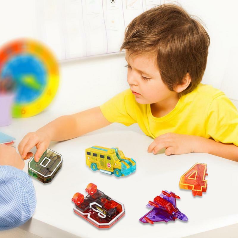数字と組み立てブロック,置物,車のモデリング,おもちゃ,変形ロボット,子供のための教育玩具