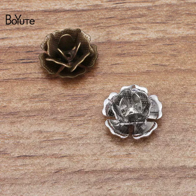 BoYuTe-Materiales de flores de latón de Metal, suministros de fábrica hechos a mano, accesorios para hacer joyas, 14MM, 100 unidades por lote
