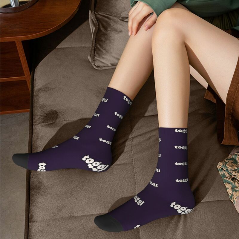 Всесезонные круглые чулки TogglLogoLight, носки в стиле Харадзюку, повседневные длинные носки в стиле хип-хоп, аксессуары для мужчин и женщин, подарок на день рождения