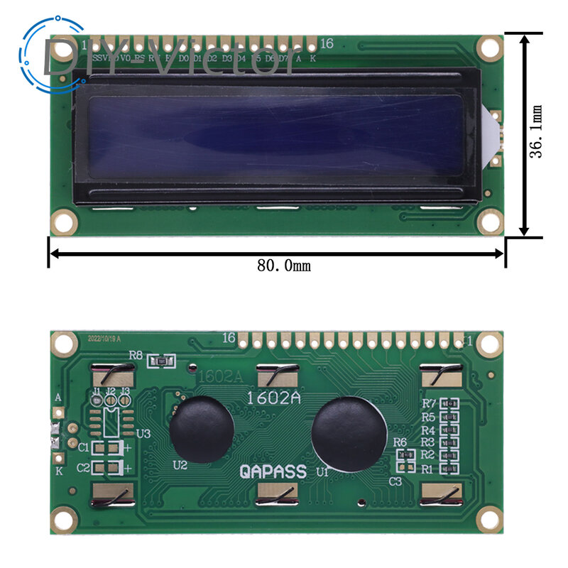 Модуль 1602 HD44780 для ЖК-дисплея Arduino (с последовательным интерфейсом IIC/I2C), 16x2
