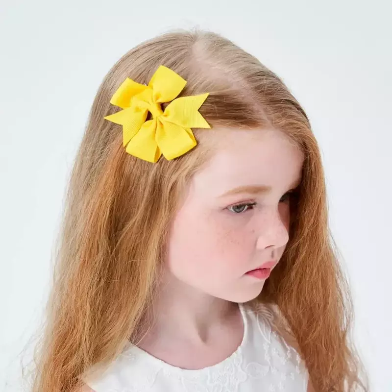 Sprzedaż hurtowa 3 ''solidna wstążka spinki do włosów z kokardką dla dziewczynek ręcznie robione kokardki spinki do włosów dziecięce akcesoria do włosów nakrycia głowy