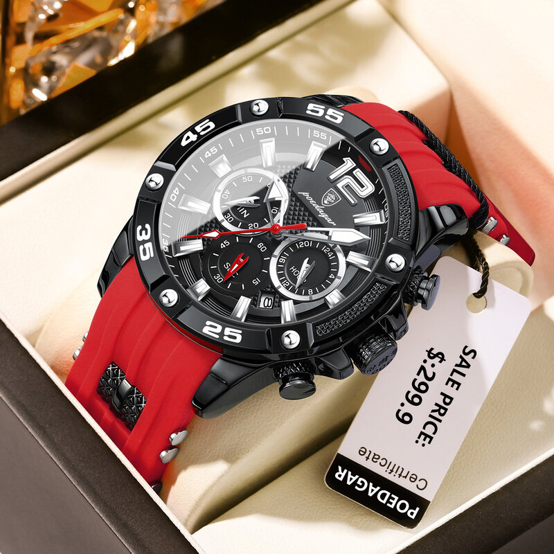 POEDAGAR-Montre à quartz militaire étanche pour homme, chronographe Shoous, montre-bracelet décontractée, montres de luxe, date, haute qualité