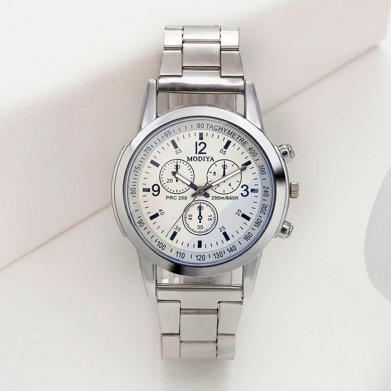 Relógio quartzo em aço inoxidável masculino, relógio de pulso esportivo analógico, bracelete casual, relógio de pulso, 2023
