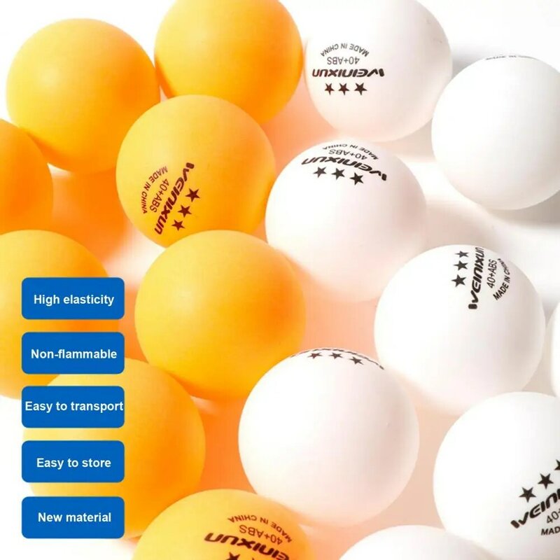 10 Stuks Wit/Geel 3-sterren Tafeltennisballen High-Performance Pingpongbal Set Tafeltennis Wedstrijd Trainingsuitrusting