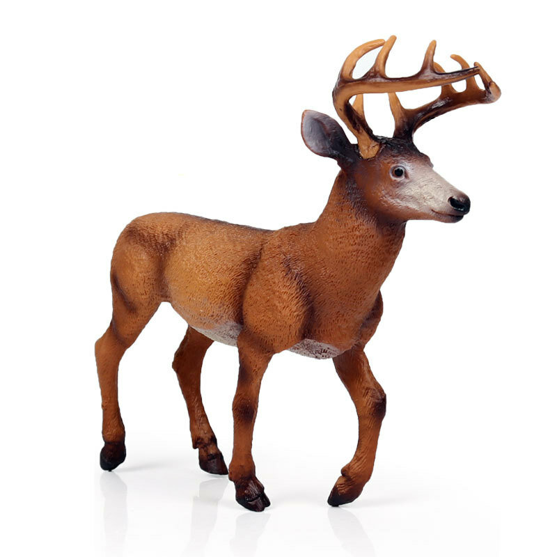Solid จำลองสัตว์ป่า World รุ่นขนาดใหญ่สีขาวกวางคริสต์มาส Elk เด็กของเล่นตกแต่ง