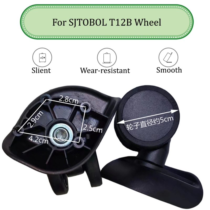 Cocok untuk SJTOBOL T12B roda Universal casing troli Roda pengganti bagasi katrol geser roda perbaikan tahan aus