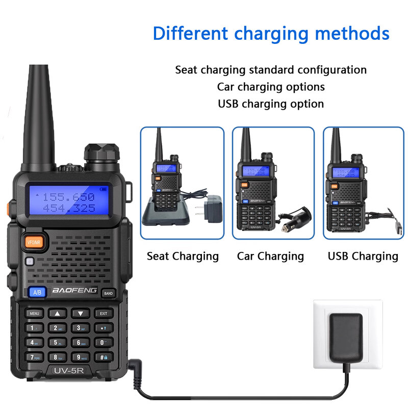 Baofeng-walkie-talkies de doble banda, Radio Fm, Vhf, Uhf, UV-5R, Baufeng UV5R, 5W