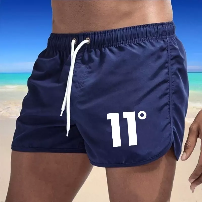 Calção de banho masculino, shorts de praia sexy, roupas pranchetas, calças esportivas, verão, 2024