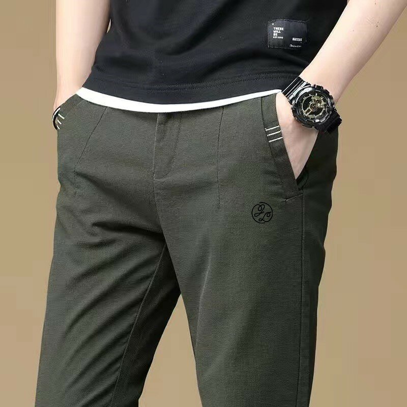 Брюки для гольфа мужские с эластичным поясом, свободные эластичные модные повседневные спортивные штаны для гольфа, корейский стиль, размер 38, весна-осень