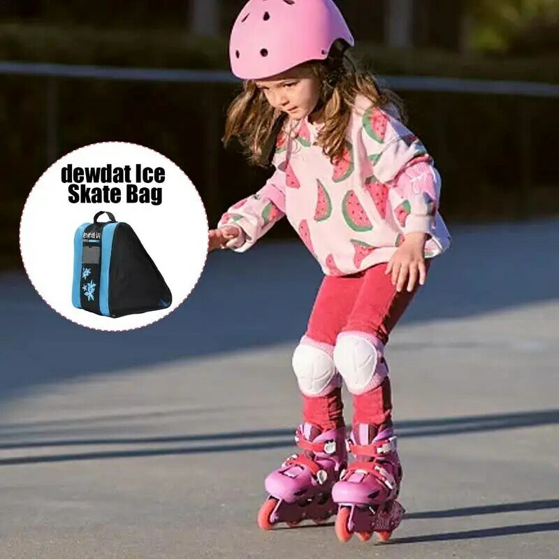 Bolsa de sapatos de patinação impermeável para crianças e adultos, meninas e meninos, patins para gelo, 3 compartimentos, treinamento