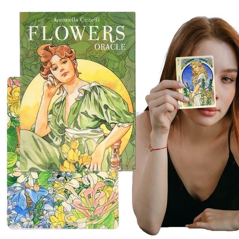 Flowers Oracle Card Full English Tarot Fate Divination Tarot Deck Family Party Entertainment Board Game Fortune-telling Cards
