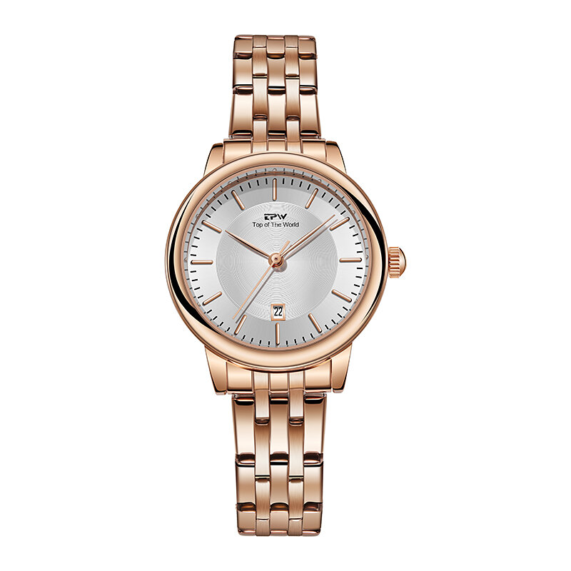 Reloj de negocios de oro rosa para mujer, pulsera elegante, vestido de lujo
