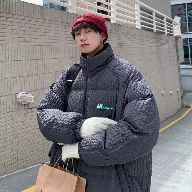 Bawełniana kurtka męska zimowa zagęszczona modna marka koreańska kurtka bawełniana, puchowa strój dla pary pikowana kurtka wyczucia wzornictwa