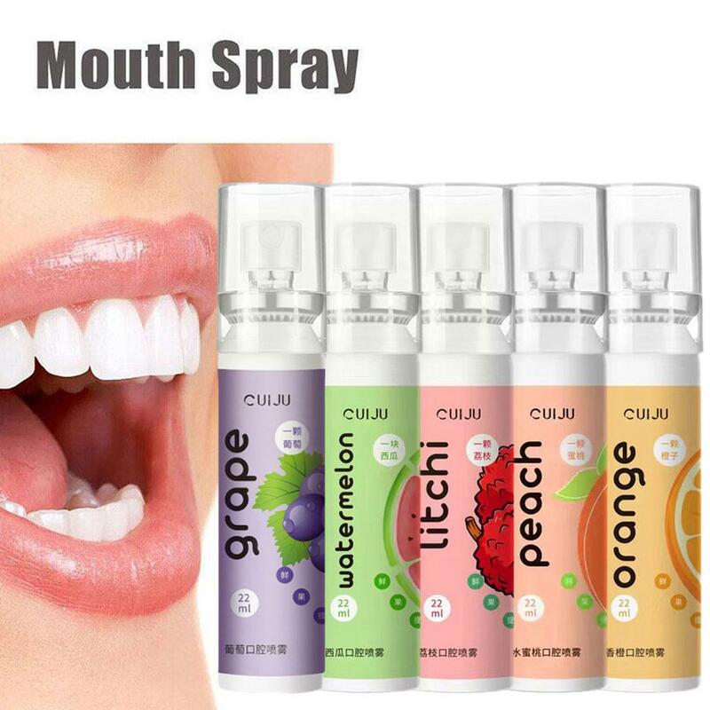 Fruttato respiro pesca menta deodorante Spray alitosi deodorante trattamento rinfrescante cura liquida odore Spray 22ml bocca Q4M1