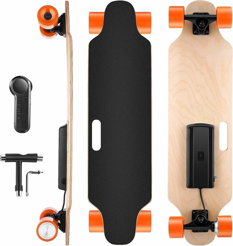 Electric Skateboards with Remote, 350W Powerful Brushless Motor, 12.4MPH Top Speed, 13 Miles Max Range, Various Speeds Ad