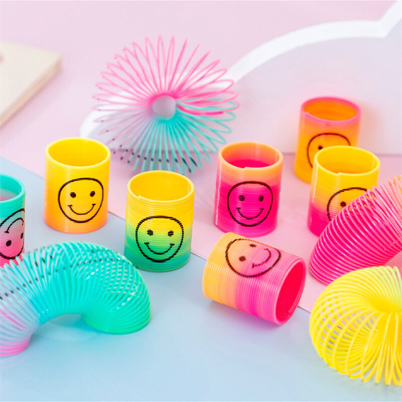36/24/12/6/2PCS Rainbow Smile Magic Springs Circle Toys for Children Birthday Party Favors Gifts Funny Children's  Magical Toys
