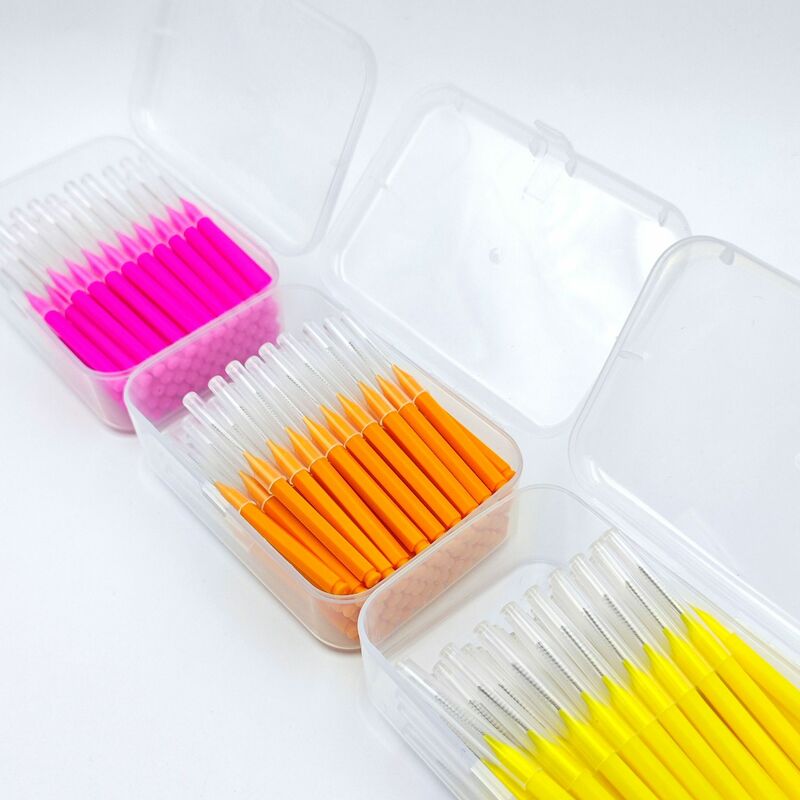 60Pcs 0.6-1.5mm Escovas Interdentais Cuidados de Saúde Dente Push-Pull Escova Remove Alimentos E Placa Placa Melhores Dentes Ferramenta De Higiene Oral