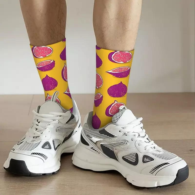 All Seasons Crew Stockings Fig Socks Harajuku Crazy Hip Hop Long Socks Accessories for Men Women Christmas Gifts