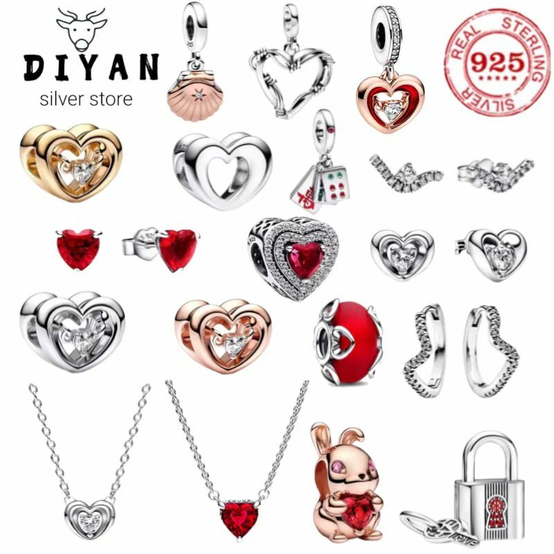 2023 hot selling Valentine's Day series s925 sterling silver original suitable for women fashion charm DIY bracelet jewelry