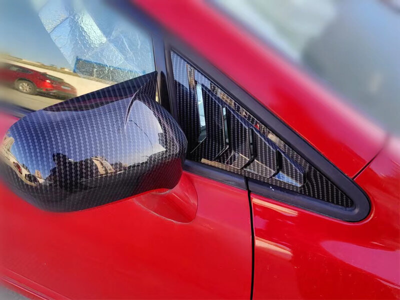 Ventana triangular delantera de coche, persiana lateral, cubierta embellecedora de carbono para Honda Civic Sedan 8th 2006-2010