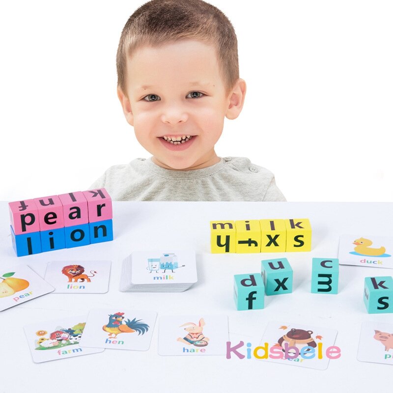 Montessori blokada do pisania, zabawna gra dla dzieci, pisownia, słowa, wczesna nauka, edukacyjne karty angielskie, gry-układanki