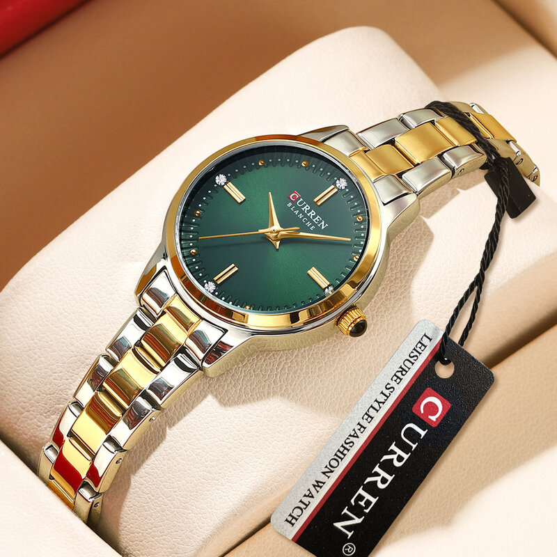 Zegarki damskie CURREN elegancka moda oryginalny zegarek kwarcowy dla Laides wodoodporna stal nierdzewna prosty luksusowy odzież na co dzień