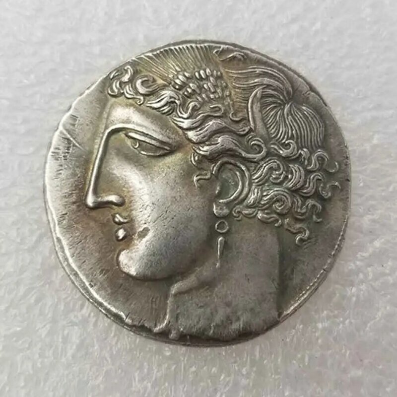 Luksusowa historyczna sztuka grecka bogini zabawna moneta/powodzenia pamiątkowa moneta kieszonkowa para monet świata + torba na prezent